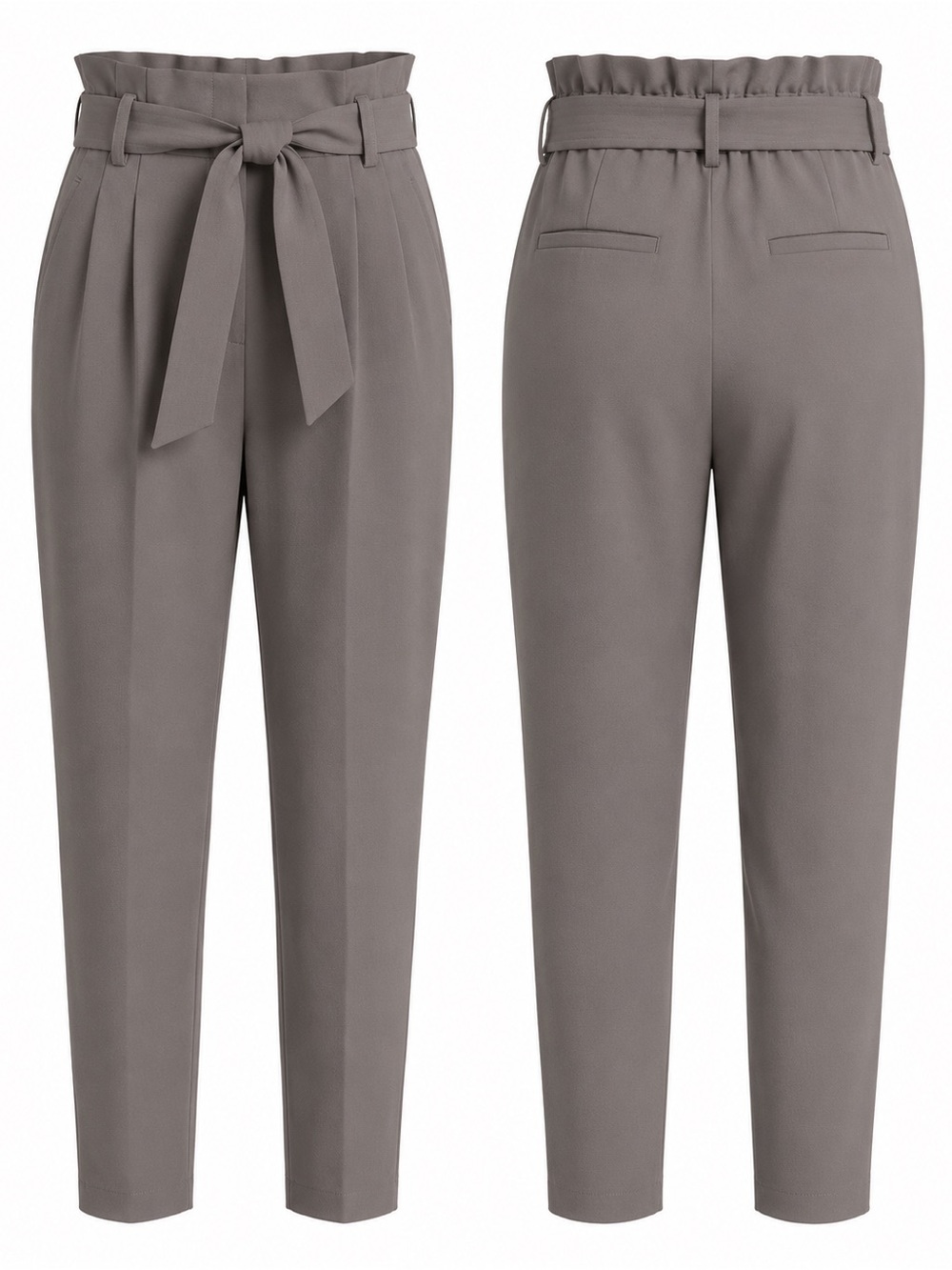 NWT Quince Stretch Crepe Paperbag Pants Overcast Grey Size 14